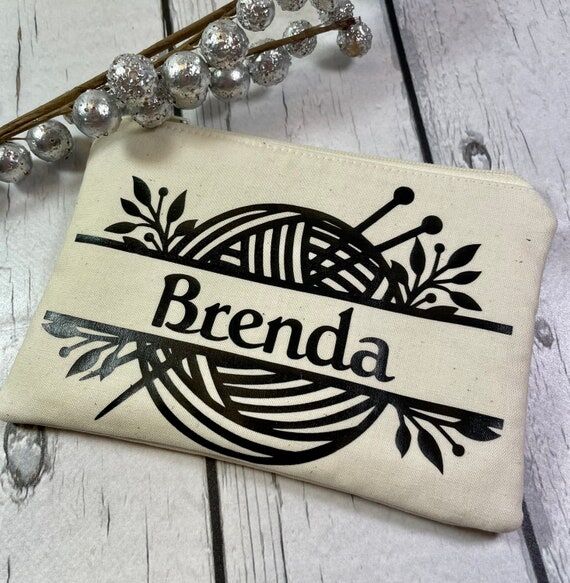 Personalized Zipper Pouch for Knitting Notion...
