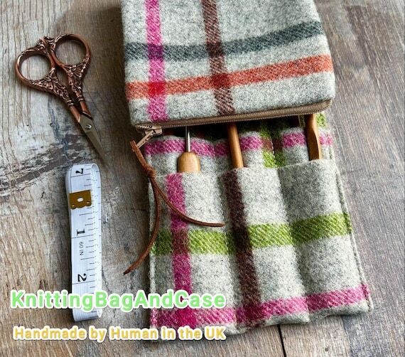 British Wool Needle Organizer: Plaid Knitting...