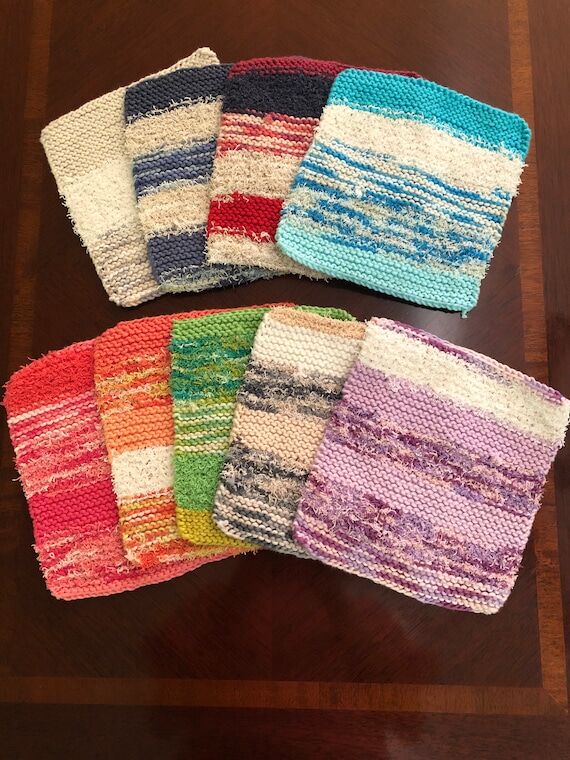 Knit Handmade Dishcloth With Scrubby...