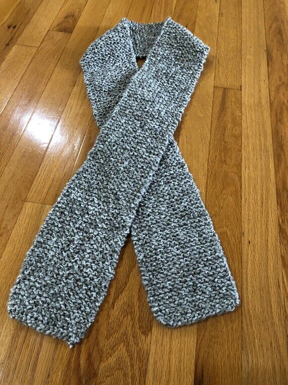 Knit handmade gray warm scarf...
