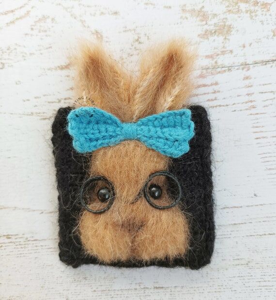 crochet magnet wool red rabbit...