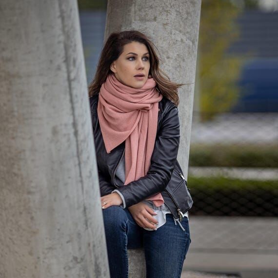 Large cashmere wrap, luxury merino wool knit ...