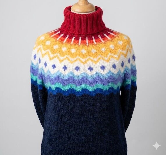 Mohair Icelandic Sweater, Turtleneck, Size XX...