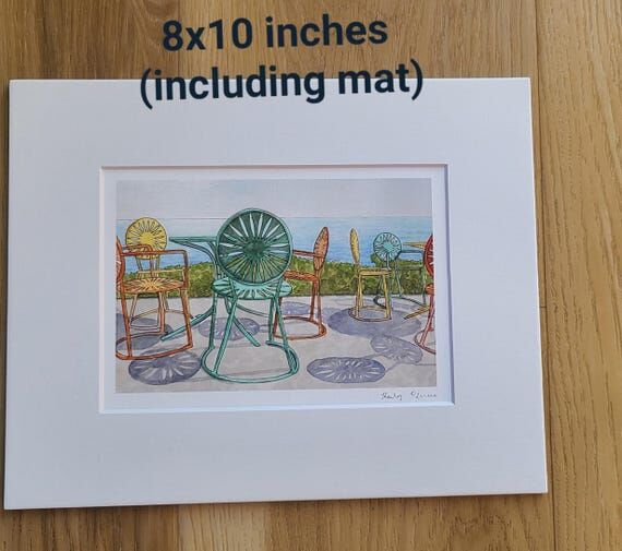 Wisconsin Union chair painting, 8x10 watercol...