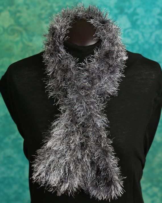 black & silver "fun fur" scarf...