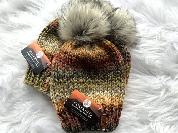 Kose Women's Knit Beanie, Faux Fur Pom, Norwe...