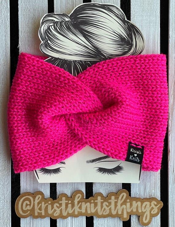 Womens Sparkle Knit Headband: Twisted Ear War...
