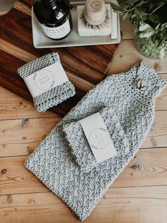 CROCHET PATTERN | Hanging Handtowel, Cotton C...