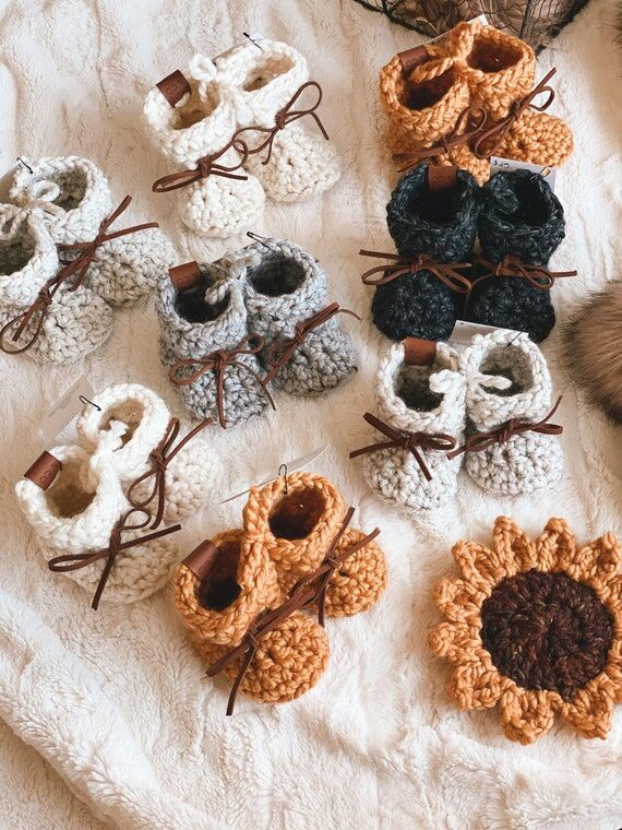 Basic Baby Bootie-Yarn Sole | Made to Order, ...