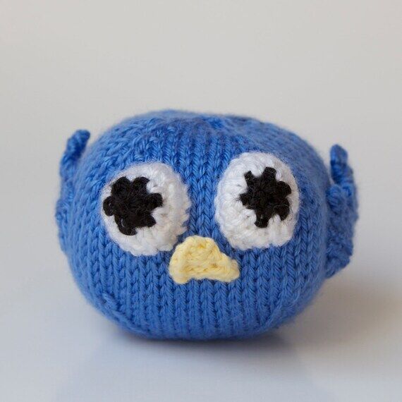 Knitted Toy Blue Bird Stuffed Animal, Amiguru...