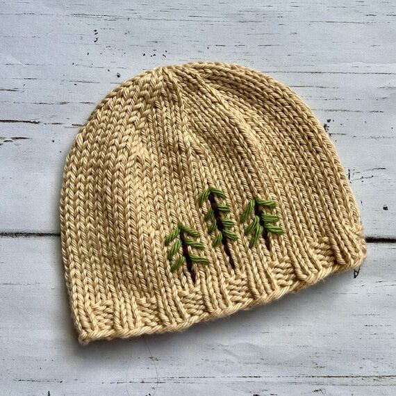 Forest Baby Knitted Hat, pine trees, Infant T...