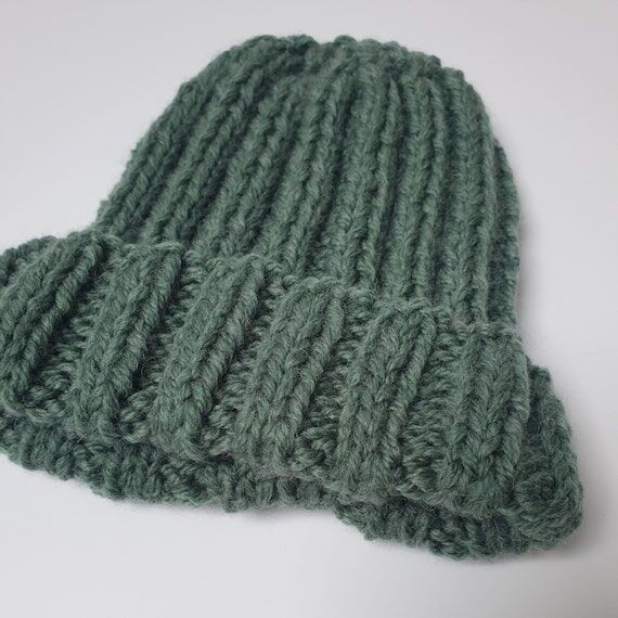 Boys 3-5 Years Jungle Green Hand-Knitted Acry...