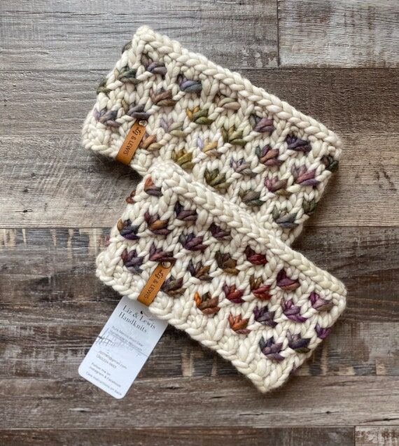Hand Knit Merino Wool Headband: Lotus Flower ...