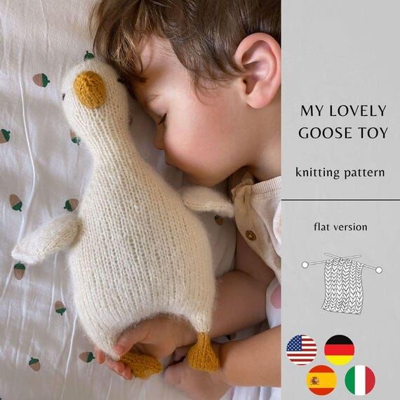 My Lovely Goose Toy KNITTING Pattern FLAT Ve...