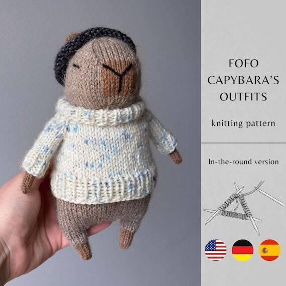 Fofo Capybara’s Outfits KNITTING Pattern RO...