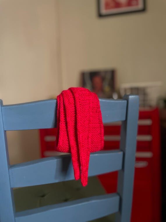 Basic knitted scarf. Handmade small luxurious...