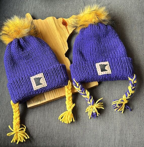 Minnesota Vikings doubleknit Baby Hat with Br...