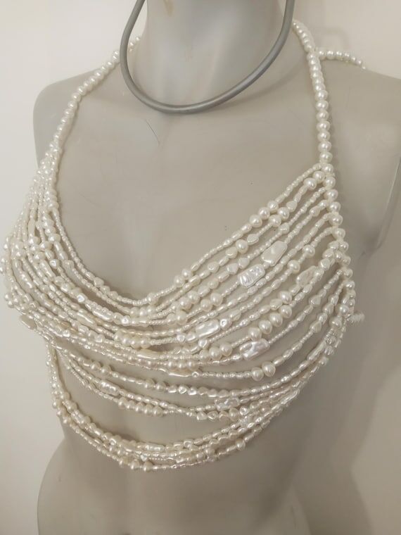 Handmade Pearl Body Chain: Bridal, Beach, & F...