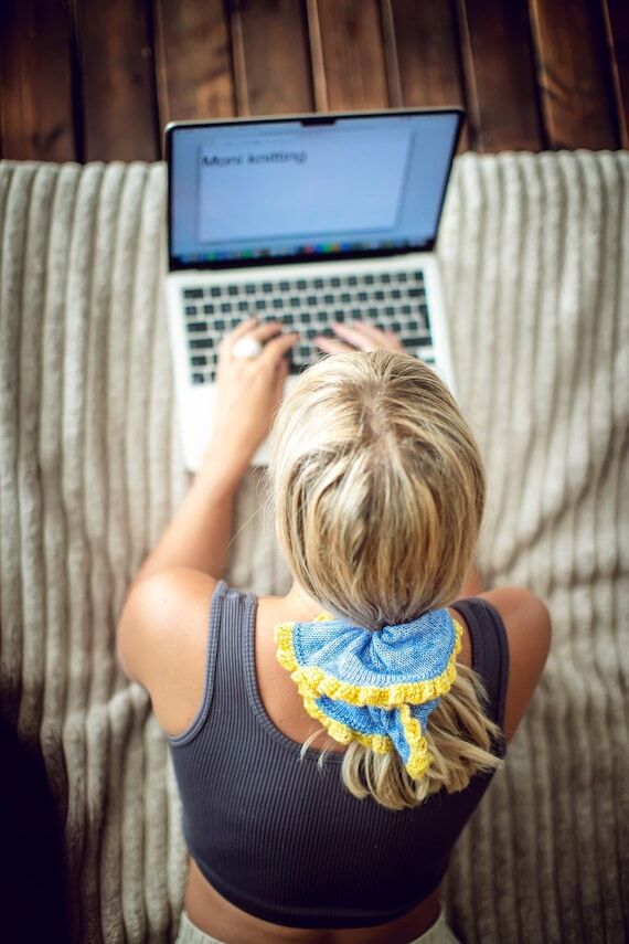 Oversized Knitted Cotton Scrunchie: Boho Hair...