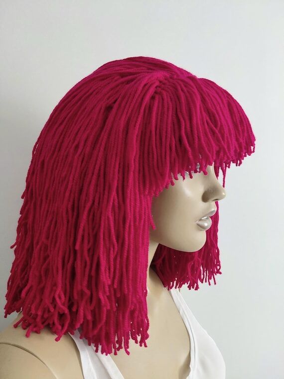 Yarn Wig-Handmade Knitted Wig-Costume Wig-Cos...