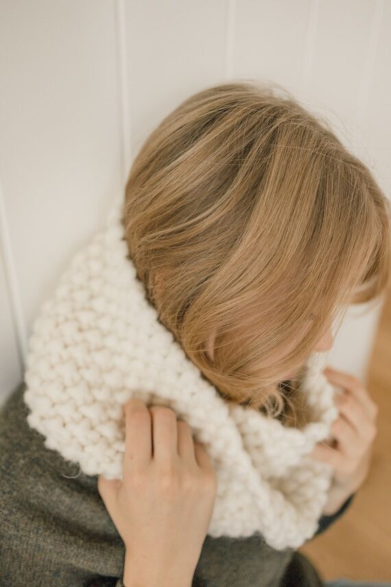 Infinity scarf and neck warmer made with natu...