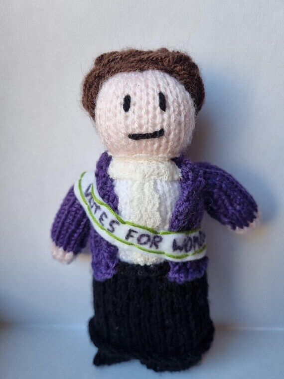 Emmeline Pankhurst knitted doll...