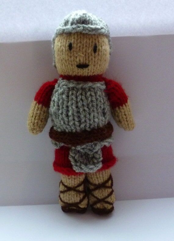 Ancient Roman Soldier knitted doll...