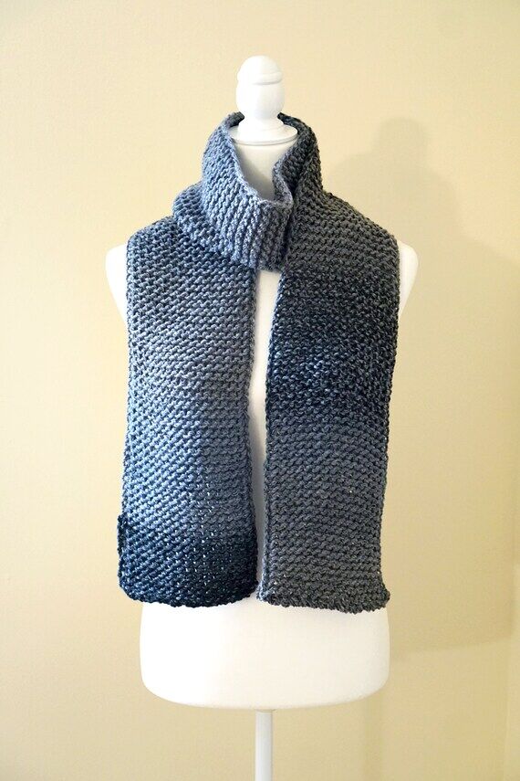 Charcoal Gray Variegated Scarf: Soft, Lightwe...