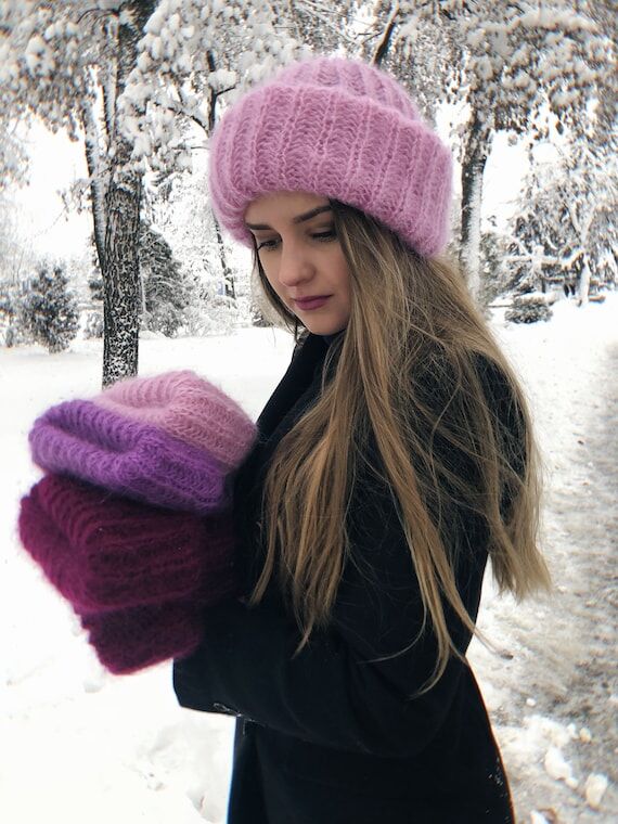 Mohair Hat, Chunky Hat, Winter Accessories, L...