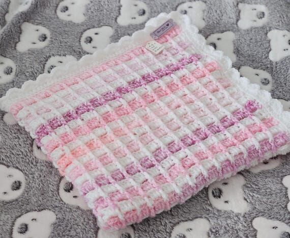 Hand Crochet baby blanket - size 61cm (No Social Media) 61 cm...