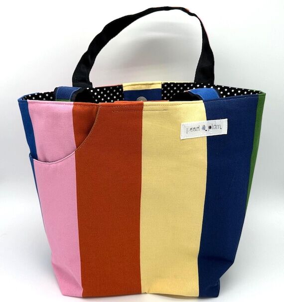 Madelyn Tote // Bold Stripes // Large Knittin...