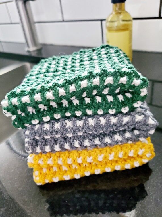 Sand Stitch Cotton Dish Cloth Knitting Patter...