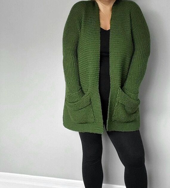 Oversized Knit Cardigan Pattern: Retro Style ...