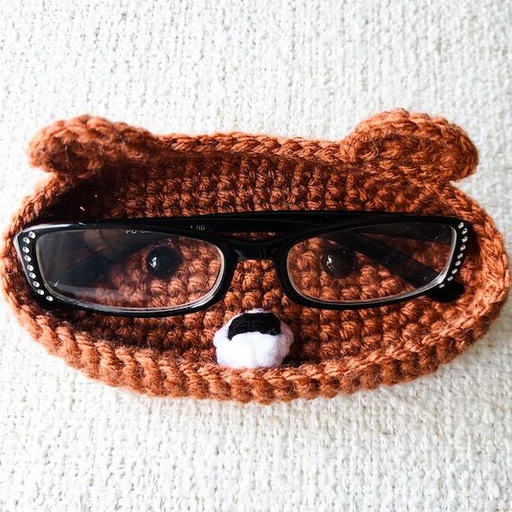 Crochet Bear Glasses Holder, Animal Eyeglass ...