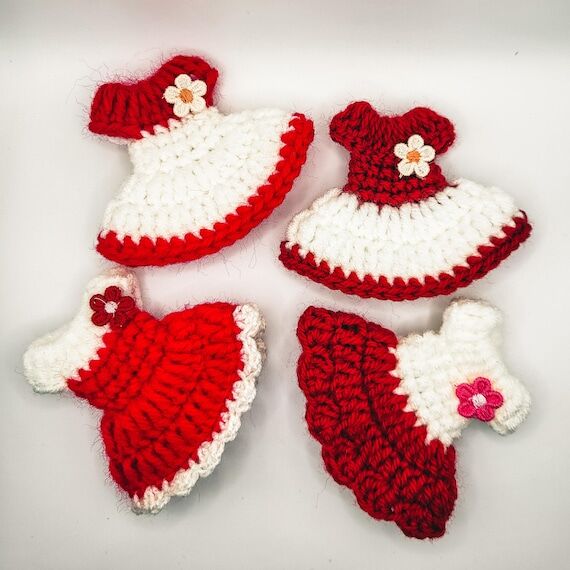 Handmade Crochet Dress Keychain, Mini Dress K...