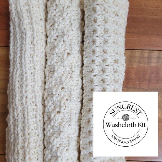 Beginner Knitting Kit: 100% Cotton Washcloth ...