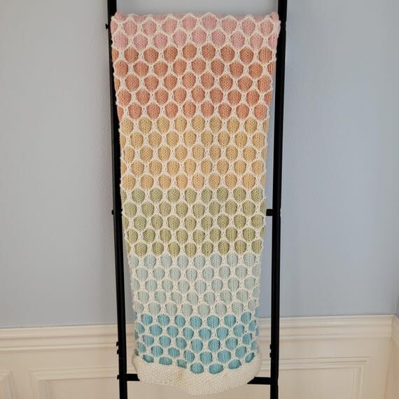 Handmade Honeycomb Knit Baby Blanket: Soft Ac...