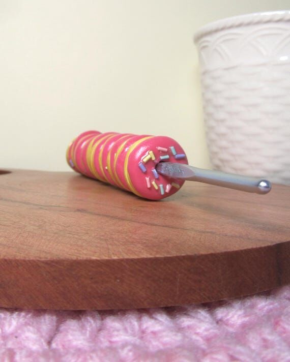 Strawberry Sprinkle Donut Stack Crochet Hook,...