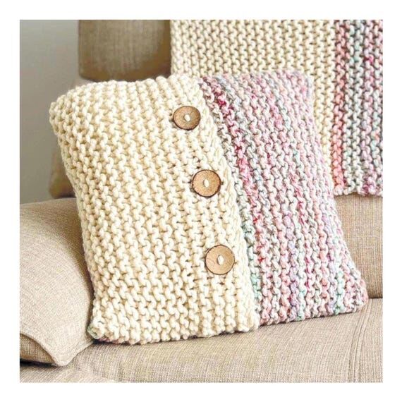 Beginner Knitting Pattern, Pillow Cover Easy ...