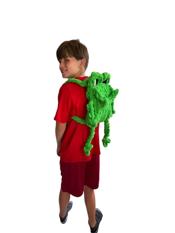 Frog Purse & Backpack - Chunky Finger Knit Pa...