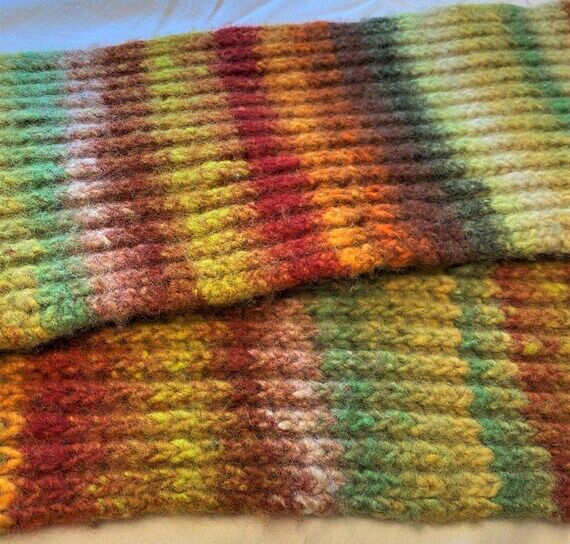 Extremely Warm 100% Wool Handmade Knitted Sca...