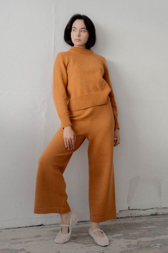 Handmade Tweed Wool Sweater: Crew Neck Pullov...