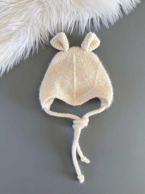 Handmade Alpaca Baby Bonnet: Knitted Newborn ...