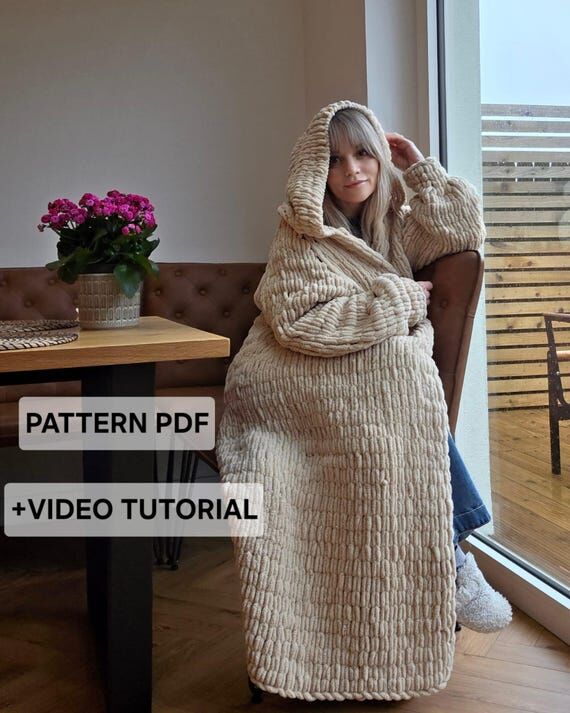 Oversized Loop Yarn Cardigan Pattern, Chunky ...