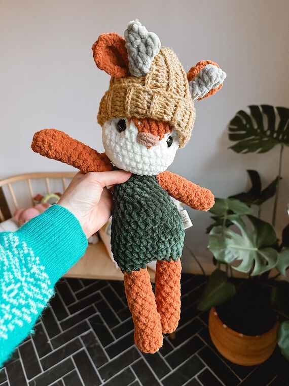 Reindeer Plush Lovey - Prancer - Soft Crochet...