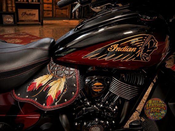 Handmade Leather Heat Shield & Gas Tank Panel...