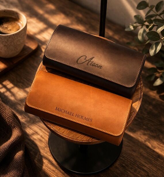 Personalized Leather Watch Roll – Engraved ...