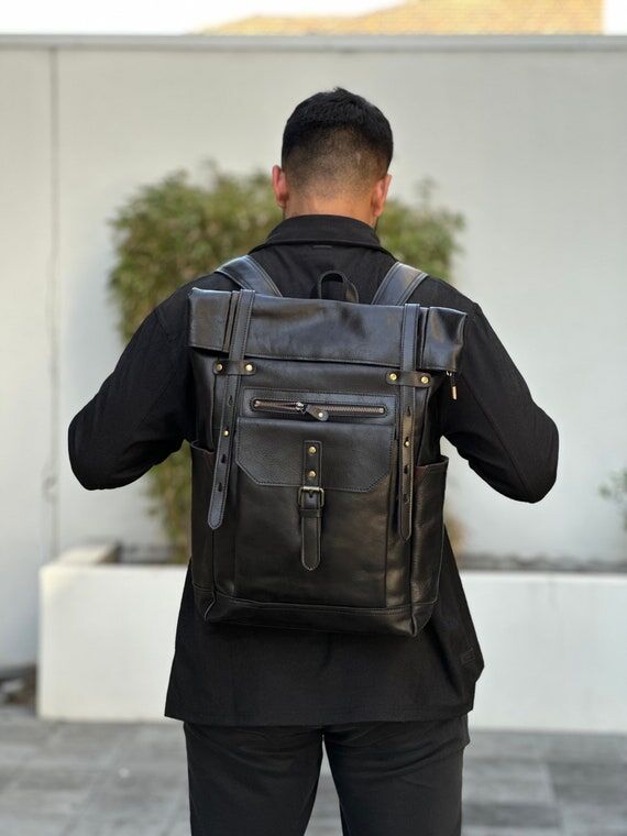Handmade Full Grain Leather Backpack, Waterpr...