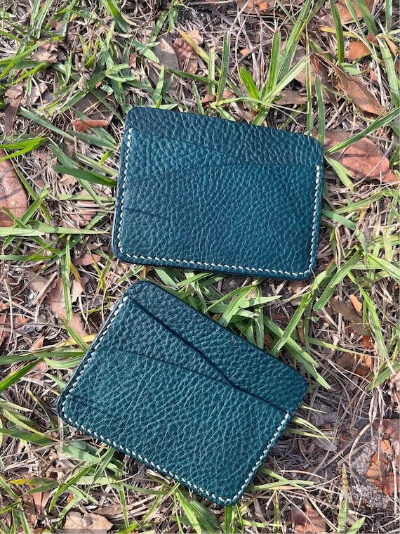 Blue Leather cardholder - Ready to ship!...