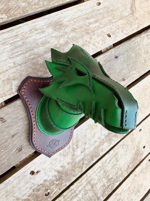 Leather Mounted Dragon Head (Made to Order)...